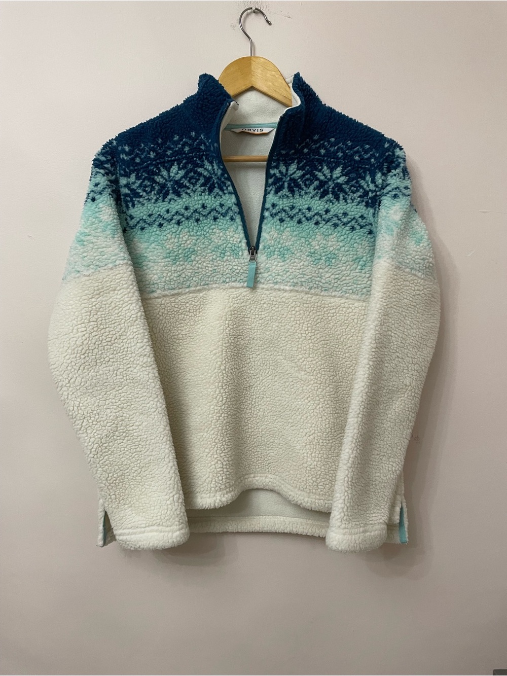 Orvis Dark Blue Sherpa Pullover Fleece A3
